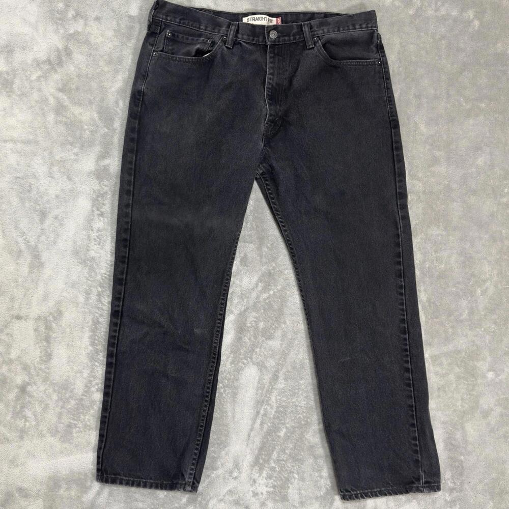 Vintage Levis 505 Jeans Mens 38x30 Black Regular Straight 2000s Y2K